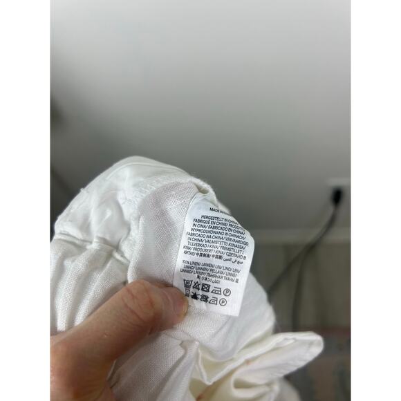 Boden Relaxed Pull On Linen Wide Leg Trousers White Sz 14 - Picture 6 of 7